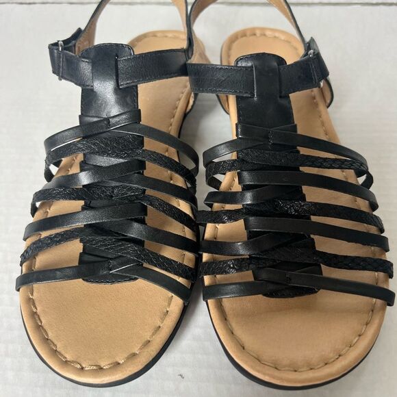 Naturalizer Black Leather Wade Weaved Strap Casual Comfy Sandals SZ 9 - Picture 3 of 10